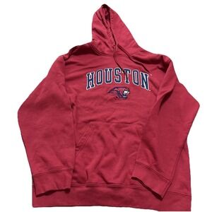 University of Houston Cougars Genuine Stuff Red Hoodie Sweatshirt Patch L